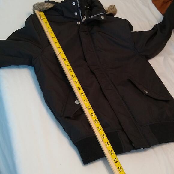 H&M juniors 13 /14 black hooded jacket. Warm - Picture 8 of 9